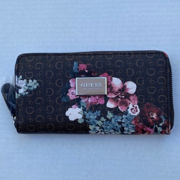 NEW GUESS FLORAL LOGO WALLET - Picture 1 of 4